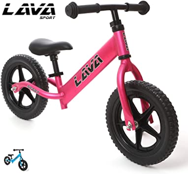 LAVA SPORT Aluminum Balance Bike - Ultra Lightweight for Toddlers and Kids 2, 3, 4 Year Old (Hot Pink)