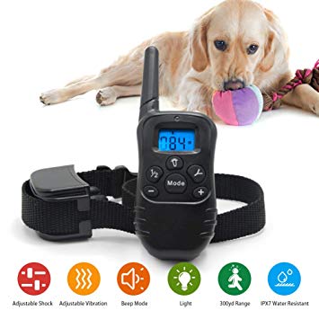 FREECUBE Dog Collar, Rechargeable and Waterproof Shock Collar, 3 Training Modes, Beep, Vibration and Shock, Up to 900Ft Remote Range, Up to 99 Shock Levels Dog Training Set