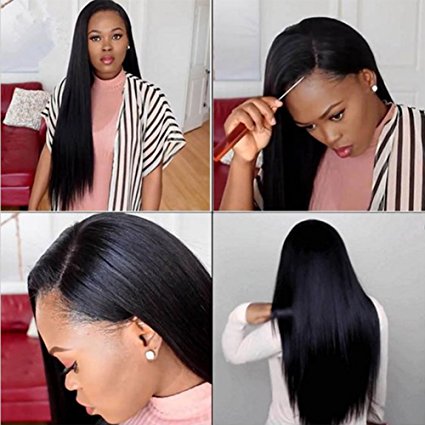 ALI MODA Pre plucked Lace Frontal Closure Peruvian Straight Hair Natural Hairline Remy Hair ear to ear Frontal with Baby hair 14inch