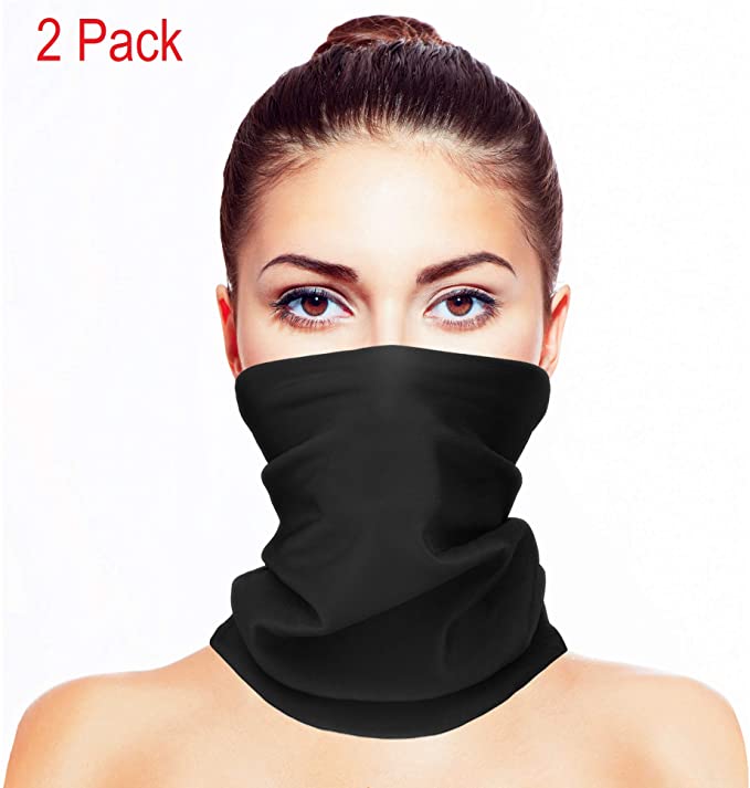 Bandana Face Mask for Men and Women – Multi-Functional Black Seamless Scarf – Protective Black Bandana for Outdoor Activities – Summer Tube Breathable Scarf