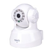 TENVIS Wireless IP PanTilt Night Vision Internet Surveillance Camera Built-in Microphone With Phone remote monitoring supportWhite