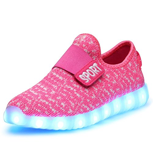 O&N Kid Boy Girl Upgraded USB Charging LED Light Sport Shoes Flashing Fashion Sneakers