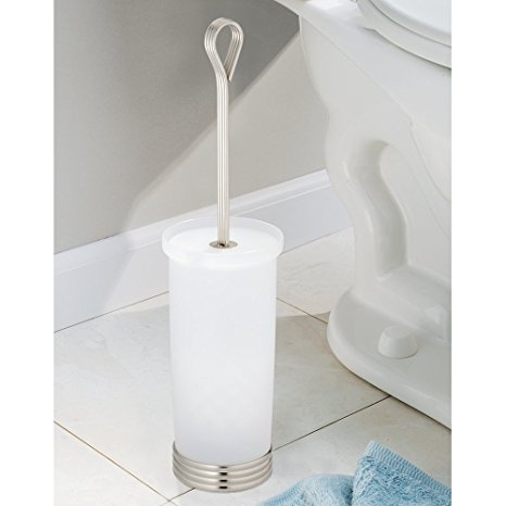 mDesign Toilet Bowl Brush and Holder for Bathroom Storage - Frost/Satin