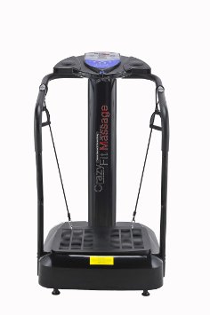 UPGRADED 2016 3900 WATT CRAZY FIT MASSAGE VIBRATION PLATE BUILT IN SPEAKERS WITH SILENT DRIVE MOTOR IN LIMITED EDITION BLACK WITH 2 FREE CORDS AND FREE EXERCISE POSTER CRAZY VIBRATIONS
