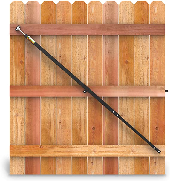 True Latch 8' Telescopic Fully Adjustable Gate Brace - Wood Privacy Fence Anti Sag Gate Kit - Extends from 52" to 96" - Gate Hardware Kit for Outdoor Yard Wooden Fence Gates, PRO Contractor Grade
