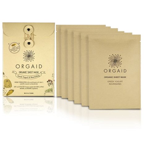 ORGAID Greek Yogurt & Nourishing Organic Sheet Mask | Made in USA (6 sheets)