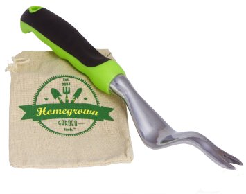 Hand Weeder for Lawn and Garden with Ergonomic Handle from Homegrown Garden Tools Includes Burlap Tote Sack