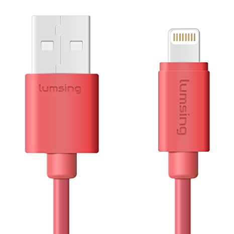 Lumsing Lightning to USB Cable Apple Certified Sync and Charging Cord(3.3 Feet/1M) with Ultra Compact Connector Head for iPhone, iPod and iPad(Pink)