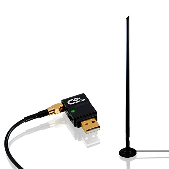 CSL - 300 Mbit/s WiFi Adapter with antenna connector   8 dBi WLAN Omnidirectional antenna includes base | Wireless LAN | Mini Dongle 802.11n/b/g | SMA connector 150 54 | Windows 10 capable | extremely high coverage