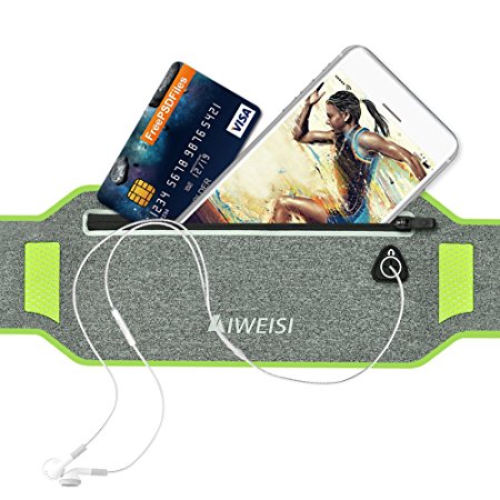 Running Waist Pack,AIWEISI Sweatproof Ultra-thin Sports Belt Fanny Pouch for iPhone 6 6s 7 Plus Samsung Galaxy S5 S6 S7 Edge Note 5 LG HTC for Gym Jogging Biking Workout for Men and Women