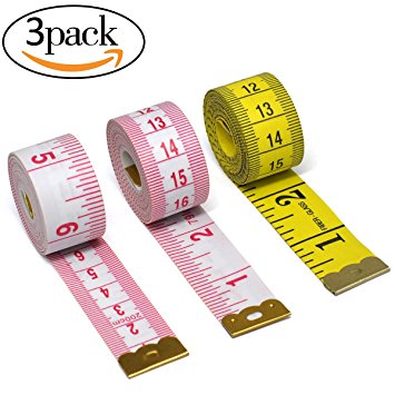 Soft Cloth Tape Measure Body, Tailor Plastic Measuring Tape for Sewing 3 Pack (79 Inch x 2Pcs, 60 Inch x 1Pcs, 2CM Wide)