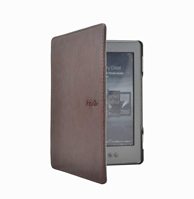 Huasiru PU Leather Case Cover for Amazon Kindle 4 & Kindle 5 Generation (Button Version) Only, Coffee