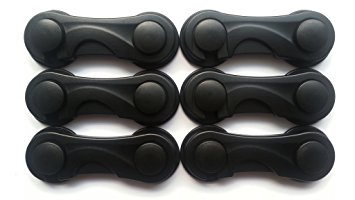 Safety Pwease Strong Adhesive Baby Safety Locks - 6 Pack (Black)
