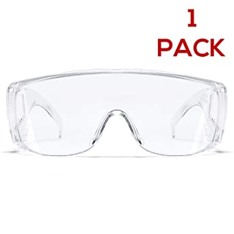 CARFIA Medical Safety Glasses Protective Goggles 360° Eyes Protection for Home & Workplace, Clear Anti-Fog Scratch Resistant Wrap-Around Lenses, Blocking Flying Saliva and Dust