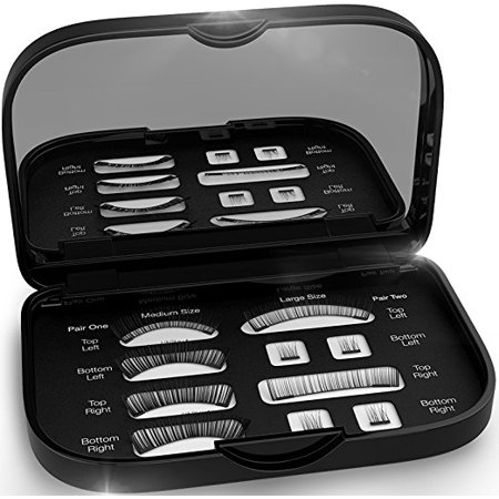 Magnetic False Eyelashes [FREE MIRROR] Full Eye Kit - Natural Length Magnet Lashes - Dual Magnets - Fake Lashes Set - [Medium / Large]