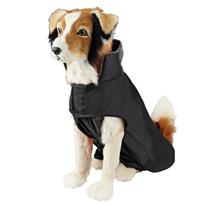 SymbolLife Dog Coat 100% Waterproof Nylon- Fleece Lined Jacket Reflective Dog Jacket Warm Dog Coat Climate Changer Fleece Jacket Easy On and Off