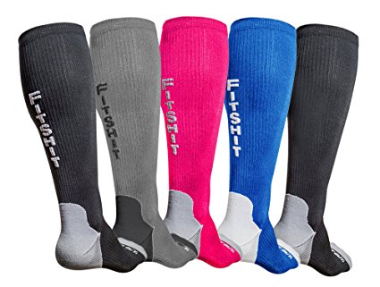 Compression Socks For Men & Women - 5 Color Choices - Best Athletic Graduated Sock -