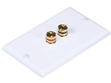 Monoprice 103324 High Quality Banana Binding Post Two-Piece inset Wall Plate for 1 Speaker