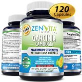 95 HCA  Pure Garcinia Cambogia Extract - 120 Capsules Highest Potency Extremely Powerful NEW and IMPROVED Formula Maximum Strength Natural Weight Loss Supplement Appetite Suppressant Fat Burner and Carbs Blocker by ZenVita Formulas