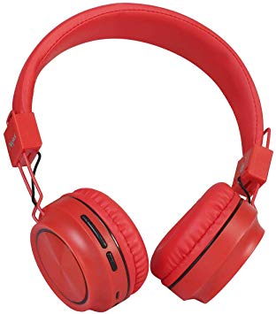 Macjack Wave 300 Bluetooth Wireless Headphones with Explosive Bass & 4D Sound, Inbuilt Mic & 12 Hours of Music Time, TF Card & Aux Input(Red)