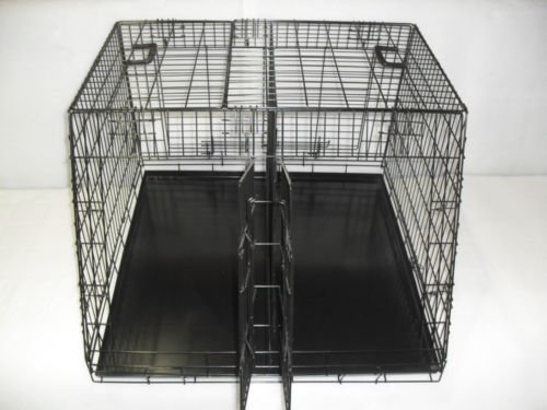 doghealth Large Car Crate Large Double 36"x 36" - 3 door sloped with divider