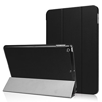 Sugoiti New iPad 9.7 2017 Case, Lightweight Smart Case Trifold Stand with Auto Sleep Wake Function, Microfiber Lining, Hard Back Cover for Apple New iPad 9.7 inch 2017 Tablet Black