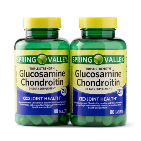 Spring Valley Glucosamine Chondroitin Tablets, 1500 mg, 80 Ct, 2 Pk