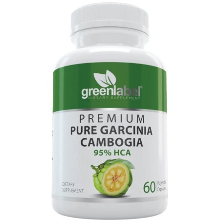 Green Label - Garcinia Cambogia 100% Pure Extract + 95% HCA, Natural Fast Acting Fat Burner, Carb Blocker + Slimming Aid, Appetite Suppressant + Weight Loss Pills, For Women + Men, 1-Pack