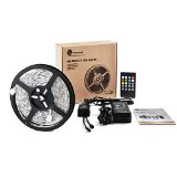 TaoTronics Music RGB Led Strip Light 164 Foot 5 Meter 5050 SMD Waterproof with 20Key Music IR Remoter Controller 300 Leds 60w