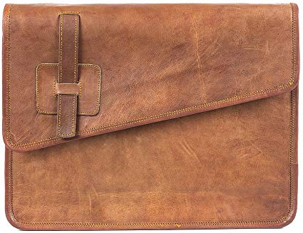 Goatter Genuine Leather 15" Laptop,Mackbook Multi-Compartment Laptop Sleeves/Briefcase / Messenger Bag/Laptop Bag…