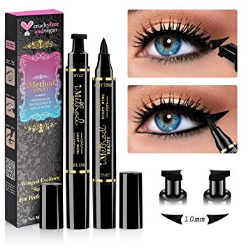 Wing Eyeliner Stamp - 2 Packs Left & Right Dual Ended Liquid Winged Eyeliner Stamp by iMethod, the Easiest Way to Get Perfect Winged Cat Eye Look, Waterproof, Smudgeproof and Sweatproof, Stay All Day
