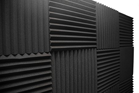 Acoustic Foam Panels; Studio Wedge Tiles; 12 Pack; 1" X 12" X 12"