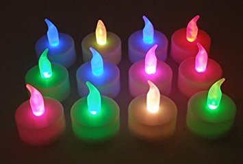 Lily's Home Color Changing Everlasting Tealights Candles with 7 Rainbow Colors- Set of 12