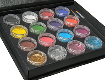Face Paint Kit   50 Stencils By Bo Buggles Professional: Water-Based XL Face Painting Palette. Loved By Pros For Vibrant Detailed Designs. 12x10 gram Paints, 4x10ml Glitters, 2 Brushes. Non-Toxic.
