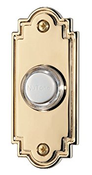 NuTone PB15LPB Wired Lighted Door Chime Push Button, Polished Brass