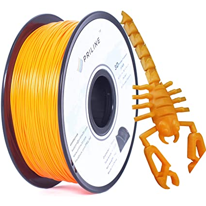 PRILINE PLA 1.75 3D Printer Filament, Dimensional Accuracy  /-0.03 mm, 1kg Spool,Orange