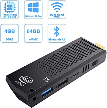 Mini Computer Stick with Intel Atom X5-Z8350,4GB DDR3 64GB eMMC Fanless Micro PC Pre-Installed Windows 10 Pro Support Bluetooth 4.2,WiFi 2.4G/5G and 4K HD