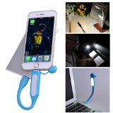 Laptop Computer USB Keyboard Light Lamp with Lightning Charging Port for iPad iPhone 55C5S66 Plus - Best Portable Led Book Reading Light - Mosquito Repellent Lights - Lifetime Warranty Blue