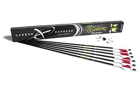 Carbon Express Mutiny Fletched Carbon Arrows with 2-Inch NRG-2 Vanes, 6-Pack ( Colors may vary )