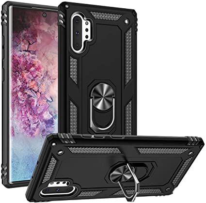 Note 10 Plus Case,Note 10  Case,ADDIT Military Grade Protective Cases Cover with Ring Car Mount Kickstand for Samsung Galaxy Note 10 Plus/Note 10 Plus 5G - Black