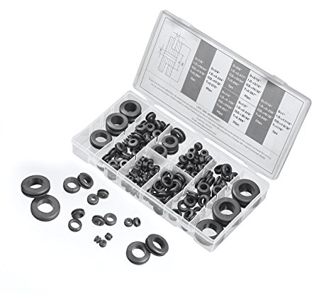 JawayTool Rubber Grommets Kit & Plug Wire Ring Assortment Set Electrical Gasket Tools - 180 - Pieces