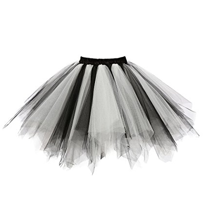 Musever 1950s Vintage Ballet Bubble Skirt Tulle Petticoat Puffy Tutu
