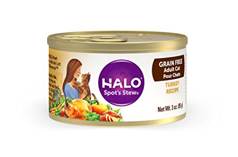 Halo Holistic Wet Cat Food, Grain Free Turkey, 3 OZ of Canned Cat Food, 12 Cans