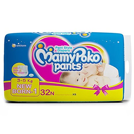 Mamy Poko Pant Style NB Size Diapers (32 Count)