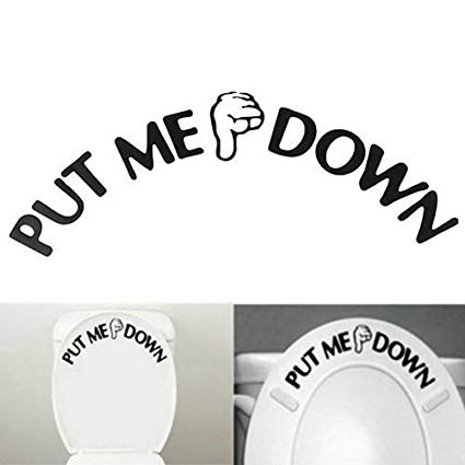 Gemini_mall® PUT ME DOWN Bathroom Toilet Seat Hand Vinyl Decal Sticker Sign Reminder