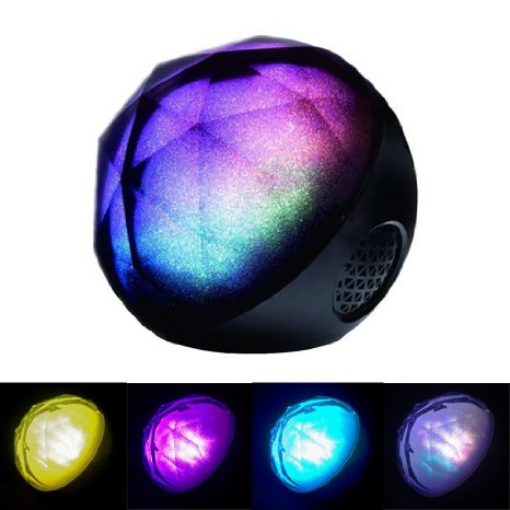 SailsON Electronics LED Color Changing Ball Light Wireless Bluetooth Speaker Music Player with FM Radio TF and Remote ControlBlack
