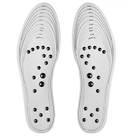 Acupressure Magnetic Massage Foot Therapy Reflexology Pain Relief Shoe Insoles 1 Pair Washable One Size (Men)