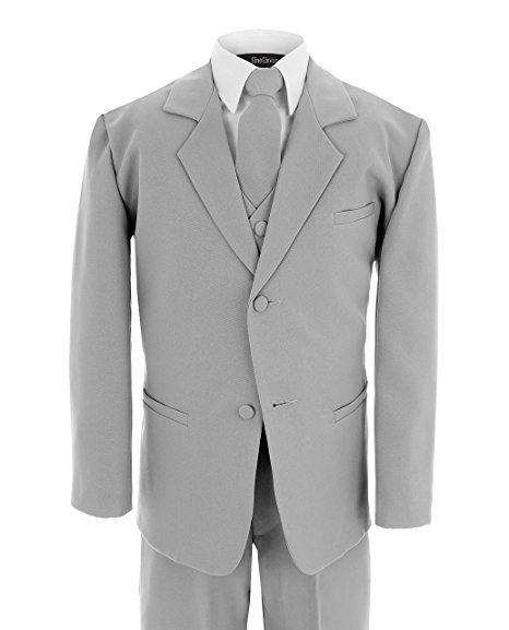 Gino Giovanni Formal Suit Set Silver for Boys From Baby to Teen