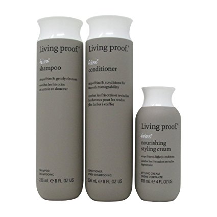 Living Proof No Frizz Shampoo & Conditioner Duo 8 oz & No Frizz Nourishing Styling Cream 4