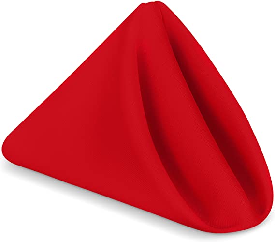 Utopia Home [24 Pack] Cloth Napkins 17 by 17 Inches, 100% Polyester Red Dinner Napkins with Hemmed Edges, Washable Napkins Ideal for Parties, Weddings and Dinners